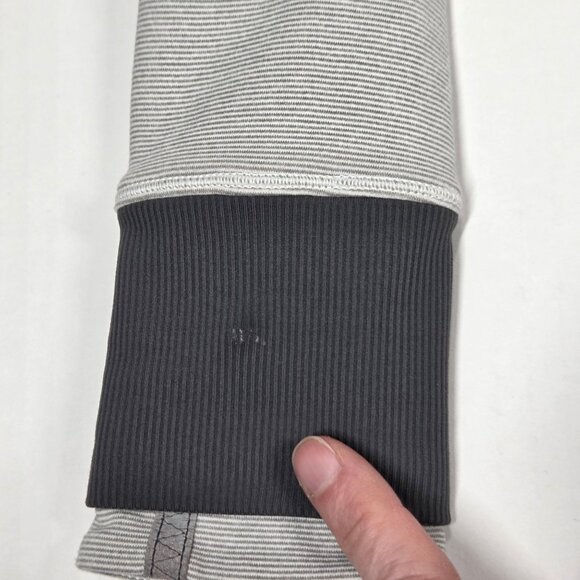 Lululemon Base Runner Hoodie 8 Wee Stripe White Gray W3B90S Running - Picture 10 of 12